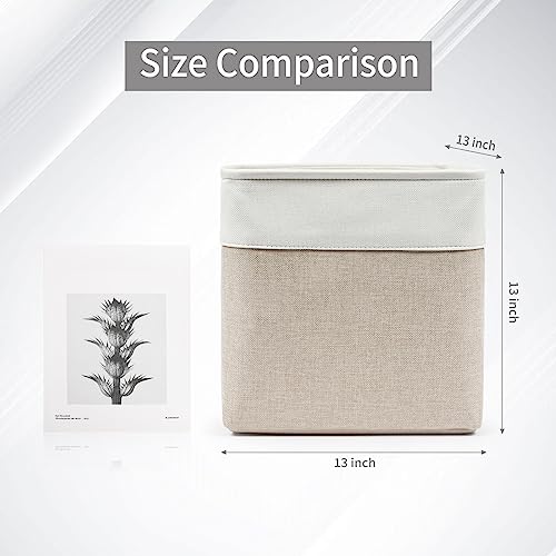 13x13 Cube Storage Bins (Beige / Off-White / Cube - 13"x13"x13")