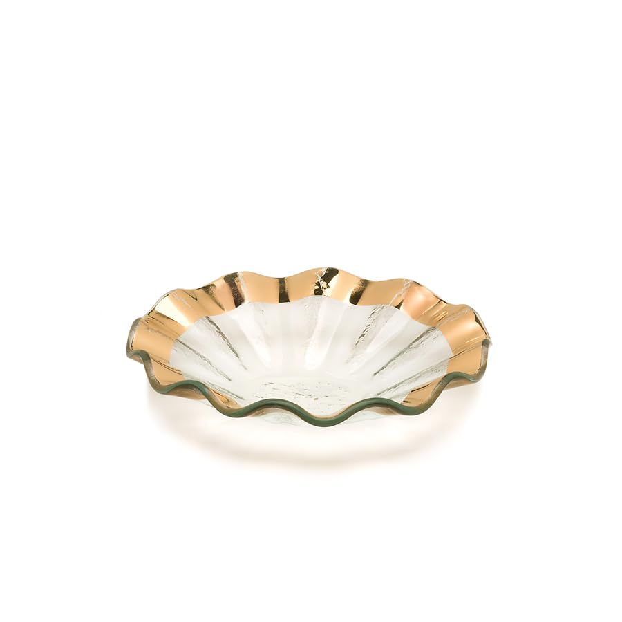 Ruffle 7 Inch Bowl with 24k Gold (Appetizer Bowl)
