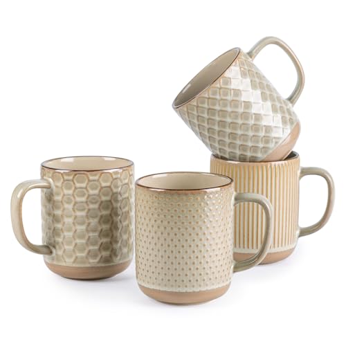 Coffee Mugs Set of 4 (Pale Khaki / Set of 4 (12 Ounces))