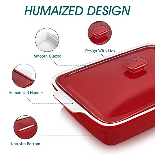 Blossom Casserole Dish With Lid (Red / 1.9 Quart)