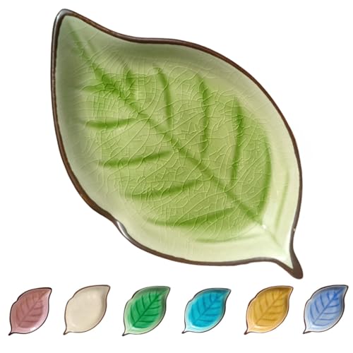 Ceramic Spoon Rest for Stove Top & Kitchen Counter Cooking Spoon Holder for Stove (A, Fruit Green)