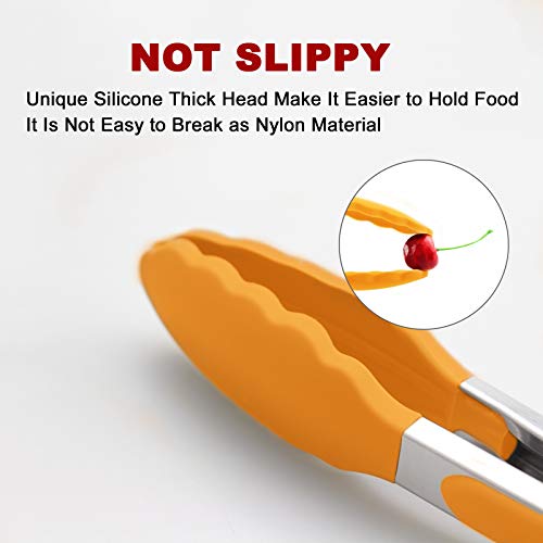 2 Pack Silicone Kitchen Tongs (Orange)