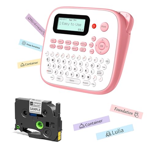D210S Pink Label Maker Machine with (Pink)