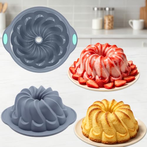 4 Pieces Silicone Cake Pan (4pcs waterfall cake pan(10 Cups))
