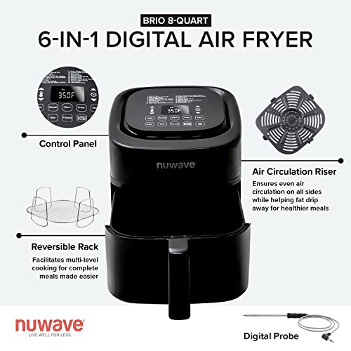 Brio 8 Qt Air Fryer (Classic Black)