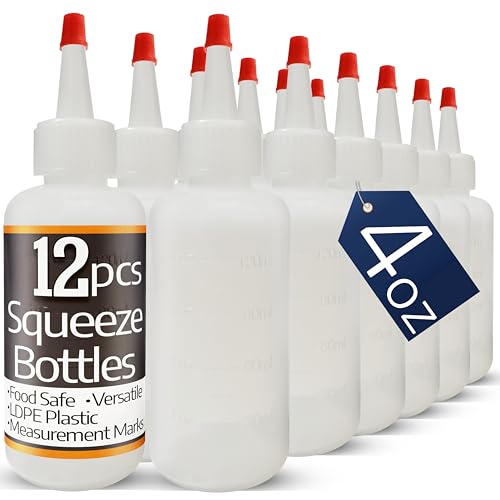 Plastic Squeeze Bottles with Red Tip Cap