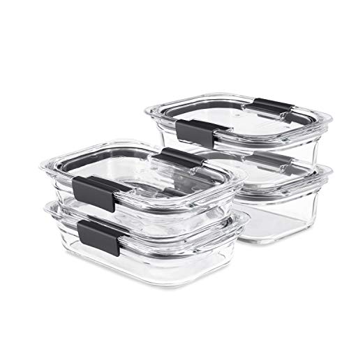 Brilliance Glass Food Storage set of 4 containers 8 total pieces (Assorted Sizes (8-Piece))