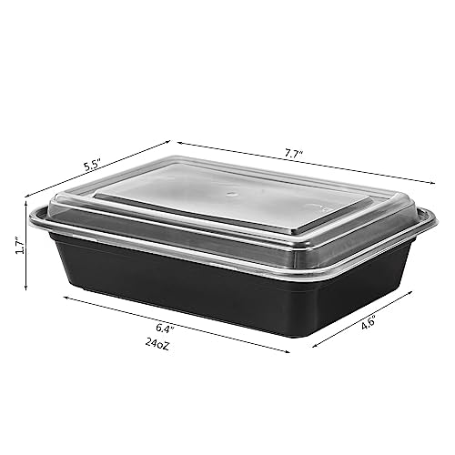 24 oz Meal Prep Containers With Lids Reusable 150 Pack Extra (24S-150)