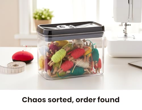 Flip Tite Storage Container with Lid 4” RECTANGULAR Airtight Ring Flip Top (Black / 4")