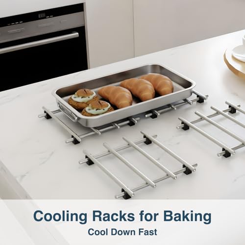 4Pcs Stainless Steel Trivet for Hot Dishes (4 Count)