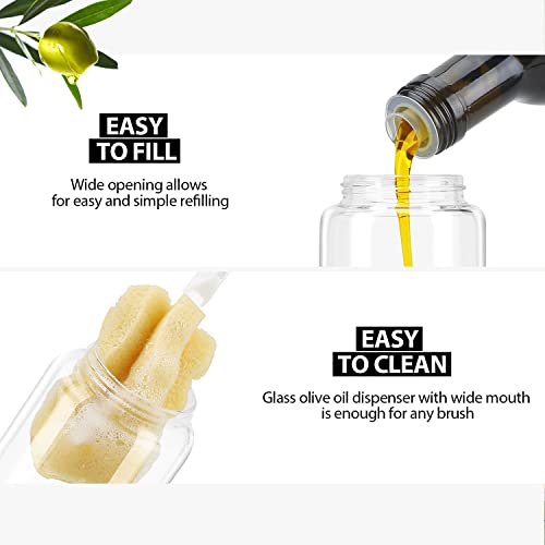 Olive Oil Dispenser Bottle (Silver / 14OZ Set of 1)