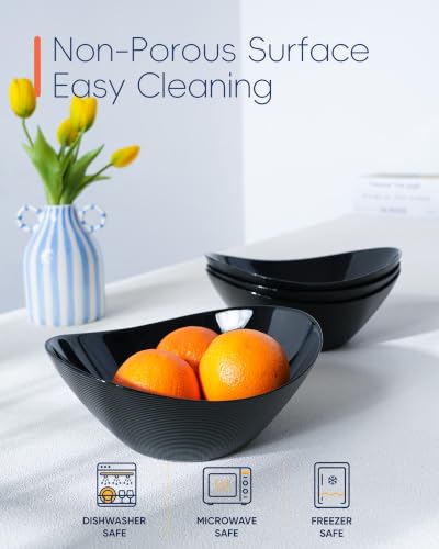43 OZ Oval Serving Bowl Set of 4 (Black / 43 OZ - Serving Bolws)
