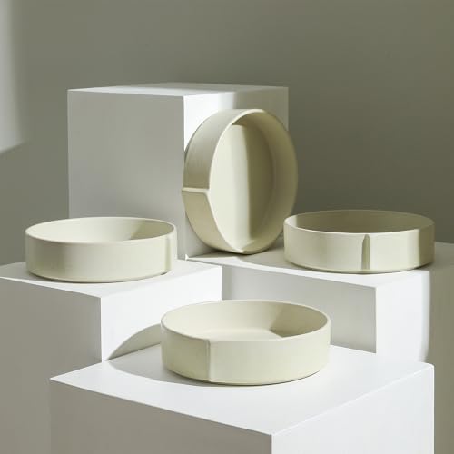 Bao 4 Piece Pasta Bowl Set Stoneware (Beige / 4-Piece - Pasta Bowl)