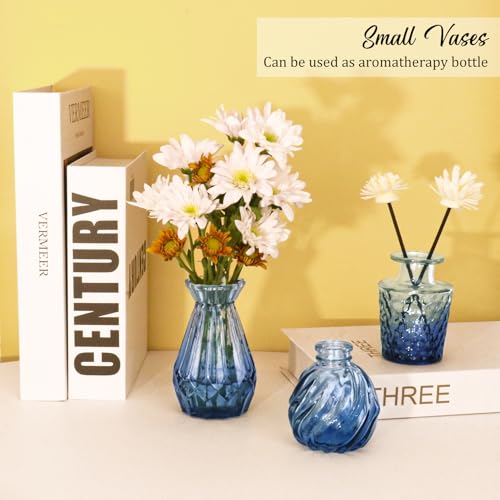 Set of 36 Glass Bud Vases Small Flower Vases for Centerpieces (Blue)