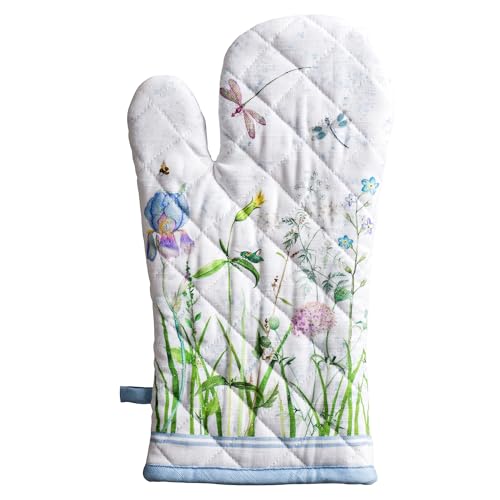 Maison d'Hermine Oven Gloves 100% Cotton Oven Mitt (012 - Fleurs De Mai / 7.5" x 13" (Oven Mitt))