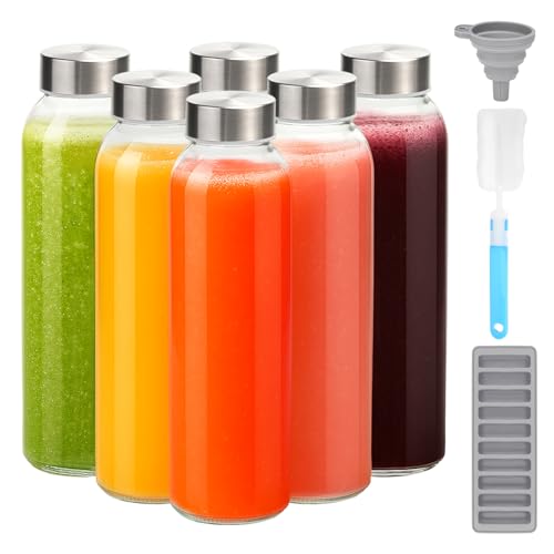Glass Water Bottles with Stainless Steel Lids 24 oz