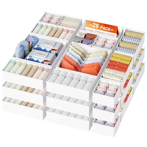 Drawer Organizer Clothes (White / 26 Pack)