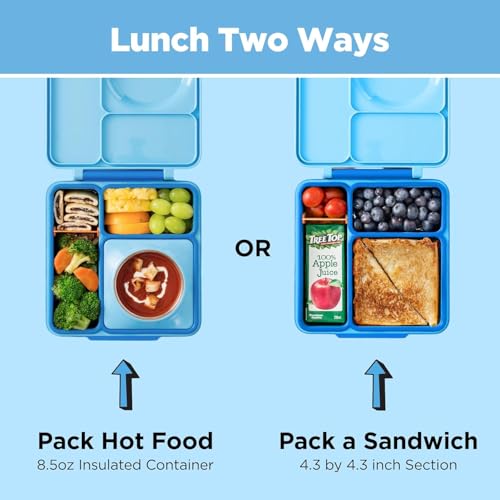 OmieBox Kids Insulated Leakproof Bento Lunch Box with Food Jar