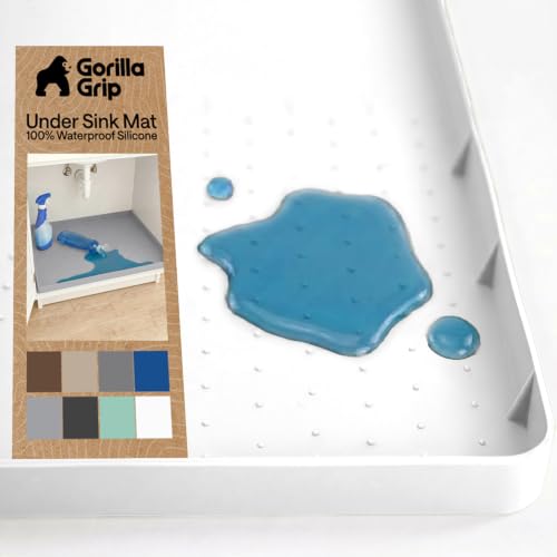 Waterproof Silicone Under Sink Mat (White / 28"w X 22"l)