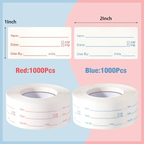 4 Rolls 1000 Pieces Removable Food Labels