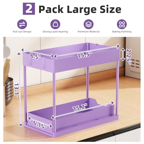 Under Sink Organizer 2 Pack (Purple / 2 pack)
