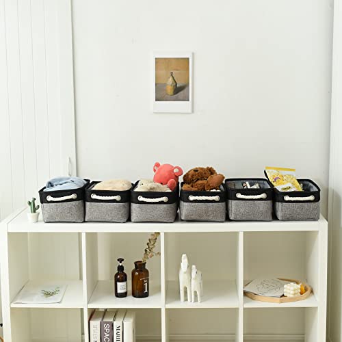 Fabric Storage Cubes (Black&Gray / Small (Pack of 6))