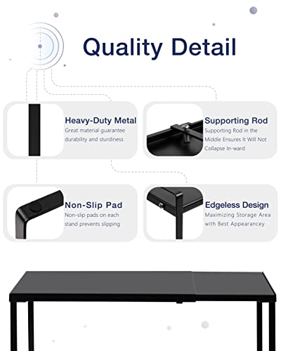 Expandable Cabinet Shelf (Black / 10’’D * 14.56-24.6’’W * 8.46’’H)