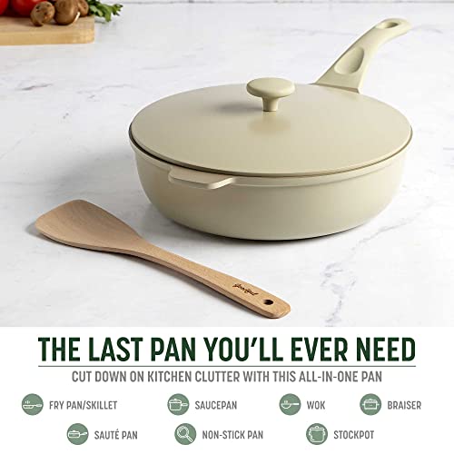 All-in-One Pan, Multilayer Nonstick Cookware Set, High-Performance Construction, Multipurpose Design Replaces Multiple Pots and Pans, Dishwasher Safe, 11-Inch, 4.4-Quart Capacity, Linen (Linen / 11-Inch / All-In-One Pan)