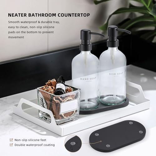 Glass Soap Dispenser (Clear Bottle/Black Pump + Tray + Funnel)