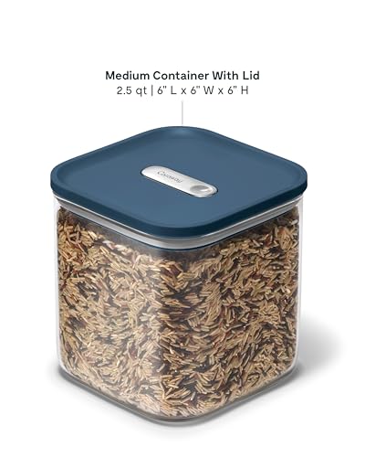 2.5 qt Glass Airtight Food Storage Container with Lid (Navy / 2.5qt Container)