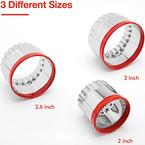 3Pcs Fluted Round Cookie Cutters