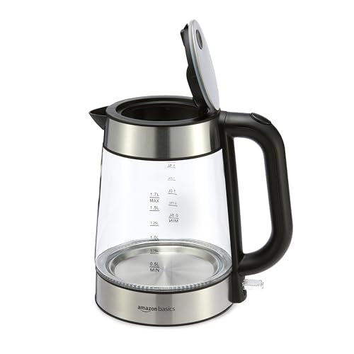 Electric Kettle with Glass Carafe for Tea and Coffee (Glass Carafe / 1.8 Quarts)