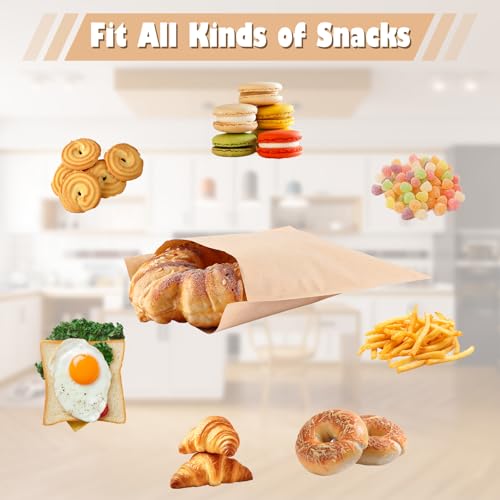 800 Pack Wax Paper Bags 6x7 inch (Kraft-800PCS / 6x7 inch)