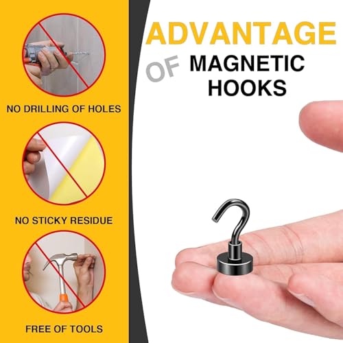 Magnetic Hooks (Black / 0.63in)