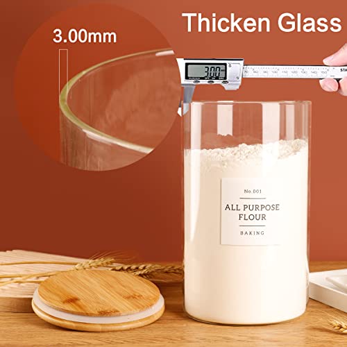 1 Gallon Large Glass Food Storage Containers With Airtight Bamboo Lid (1Gallon)