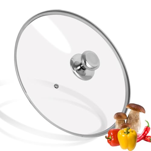 12 inch Tempered Glass Lid for Pots (12'' / Silver)