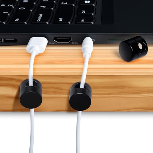 8 Sets Charger Holders for Cords (8 Sets / Matte Black)