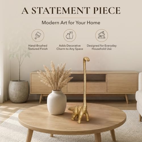 Gold Dino Paper Towel Holder & Metal Toilet Paper Holder Stand (Gold Dino)