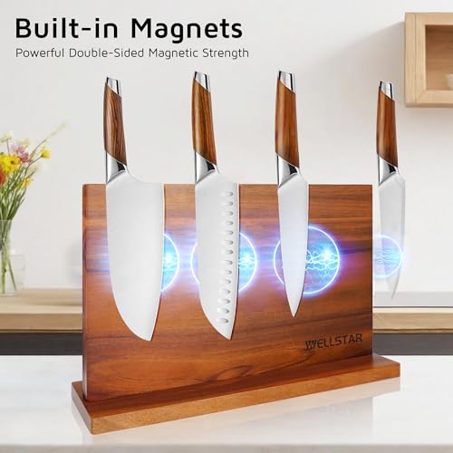 Extra Large Acacia Magnetic Knife Block 16x10 Inches (XXL)