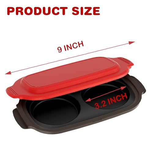 Microwave Egg Cooker & Poacher Maker for 2 Eggs (Red)