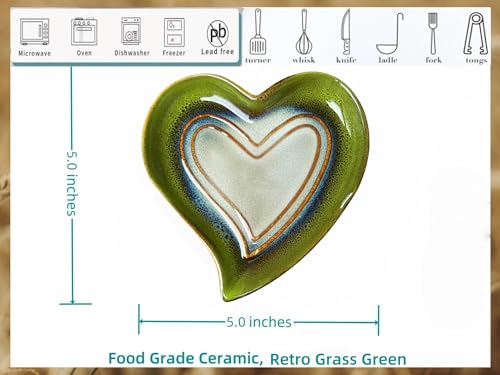Ceramic Spoon Rest for Stove Top (Retro Grass Green)