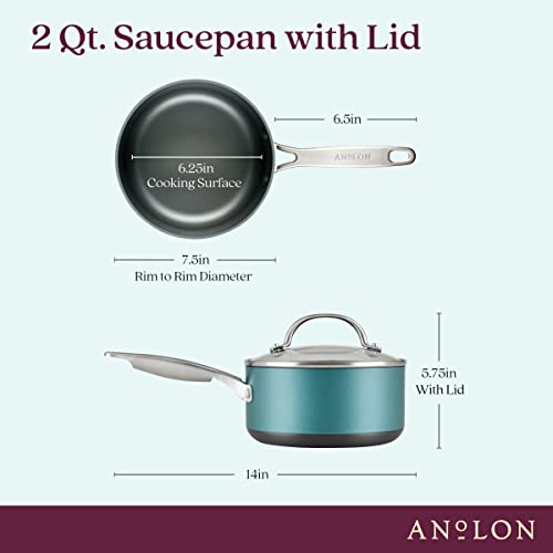 Achieve Hard Anodized Nonstick Sauce Pan with Lid (Sauce Pan (2 Quart) / Teal)