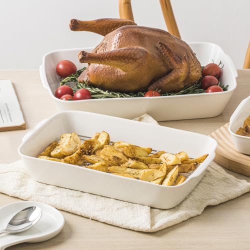 HOMBENE 3 QT Wide Ceramic Baking Dish