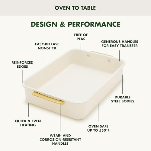 Bakeware 13” x 9” Rectangular Cake Pan (13" x 9" Rectangular Cake Pan / Cream)