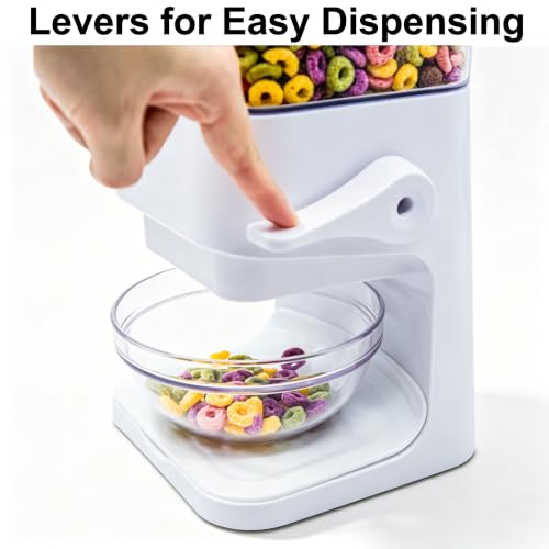 Cereal Dispenser Countertop with lids (White / Large)