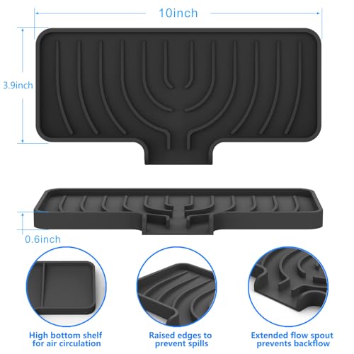 Sponge Holder for Kitchen Sink (Black / 10"x 4")