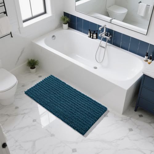 Long Bathroom Rugs Non Slip Washable 44x24 Inch