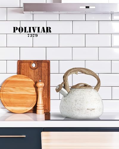 POLIVIAR Tea Kettle (2.7 Quarts / White Gold)