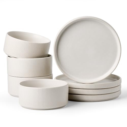 Ceramic Dinnerware Sets for 4 (Matte White)