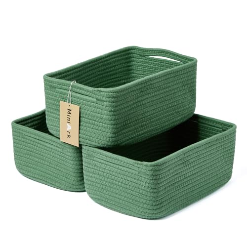 Small Storage Baskets for Organizing (3pcs-L13xW8.5xH5.1" / Green)